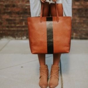 Madewell black stripe transport tote